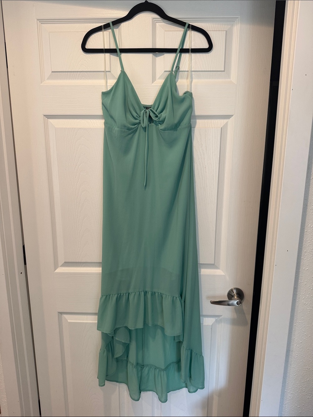 wild fable Seafoam Green High-Low Ruffle Midi Dress